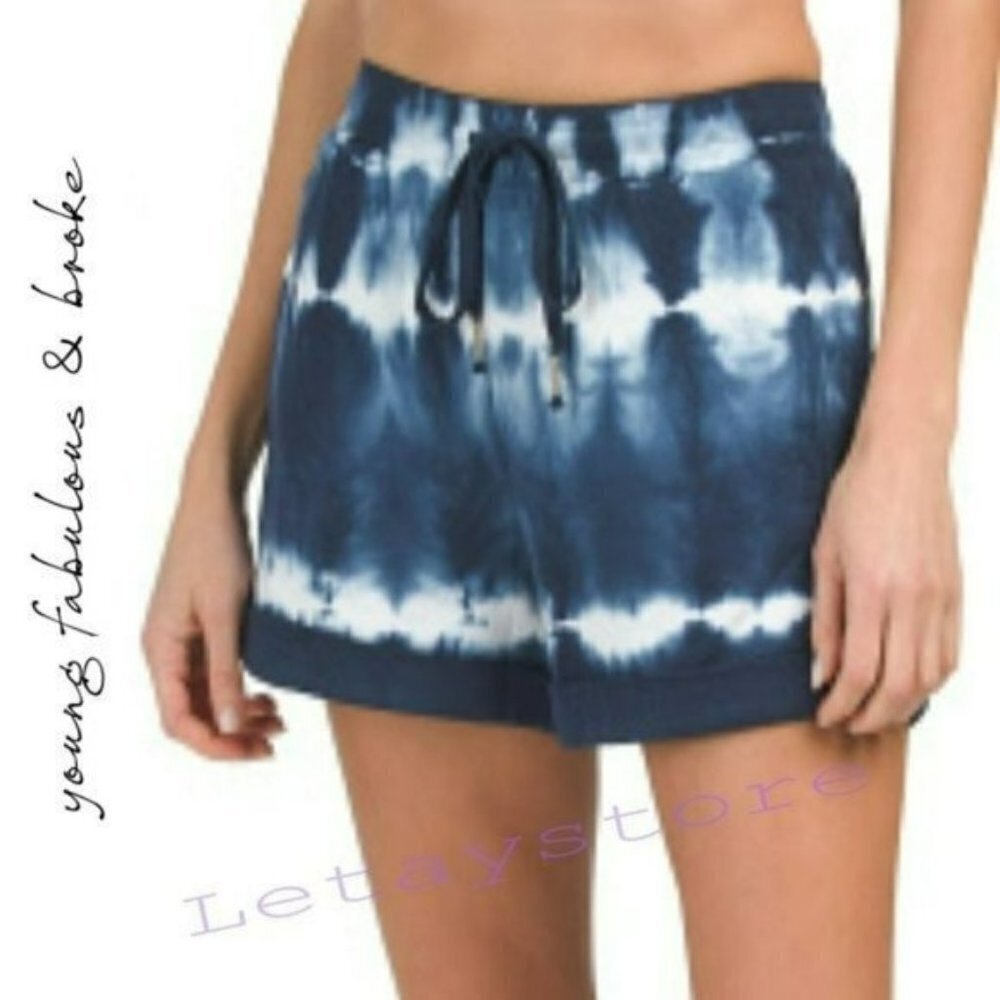 NWT Young Fabulous & Broke Tie Dye Drawstring Waist Cotton Casual Shorts